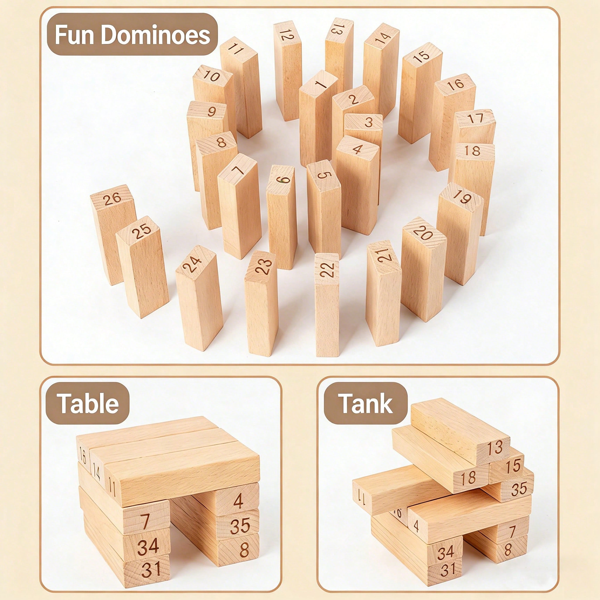 Permainan Menara Susun Kayu, 5 - Kids Education Number ulasan dan harga